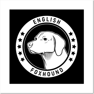 English Foxhound Dog Portrait Posters and Art